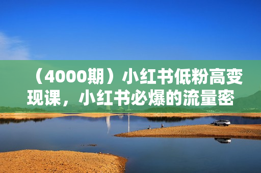 （4000期）小红书低粉高变现课，小红书必爆的流量密码