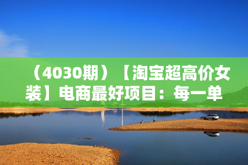 （4030期）【淘宝超高价女装】电商最好项目：每一单都是高利润