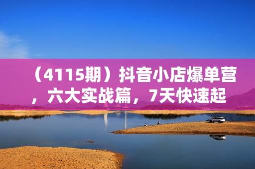 （4115期）抖音小店爆单营，六大实战篇，7天快速起爆，标签暴力玩法