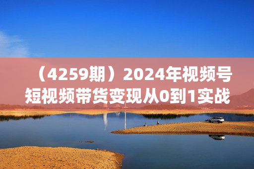 （4259期）2024年视频号短视频带货变现从0到1实战私教课(31节视频课)