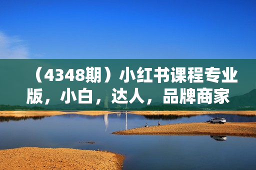 （4348期）小红书课程专业版，小白，达人，品牌商家，小红书电商教程