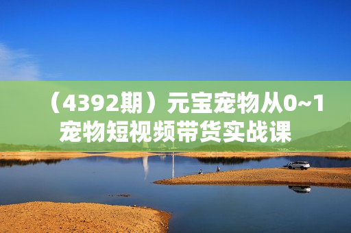 （4392期）元宝宠物从0~1宠物短视频带货实战课