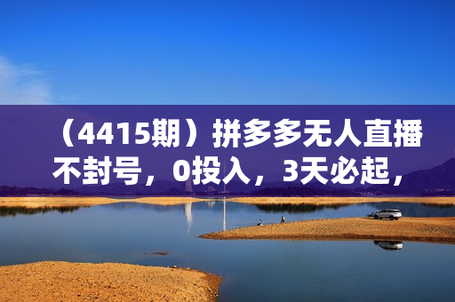 （4415期）拼多多无人直播不封号，0投入，3天必起，无脑挂机，日入1k+【揭秘】