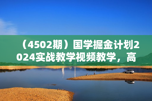 （4502期）国学掘金计划2024实战教学视频教学，高复购项目长久项目