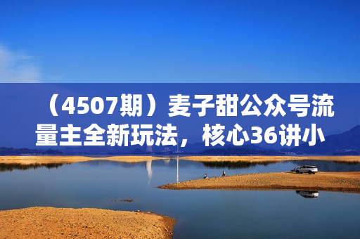 （4507期）麦子甜公众号流量主全新玩法，核心36讲小白也能做矩阵，月入10w+