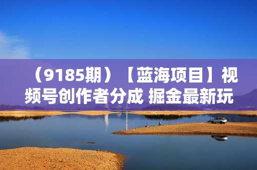 （9185期）【蓝海项目】视频号创作者分成 掘金最新玩法 稳定每天撸500米 适合新人小白