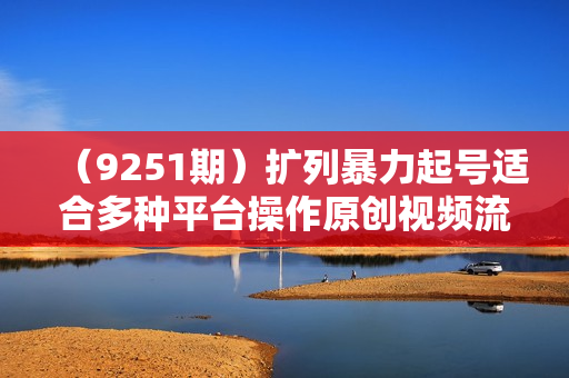 （9251期）扩列暴力起号适合多种平台操作原创视频流量搞轻松日入1000+