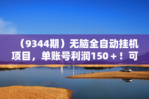 （9344期）无脑全自动挂机项目，单账号利润150＋！可批量矩阵操作