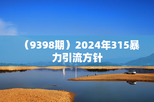 （9398期）2024年315暴力引流方针