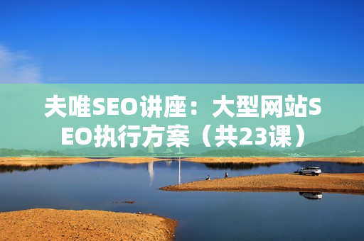 夫唯SEO讲座：大型网站SEO执行方案（共23课）