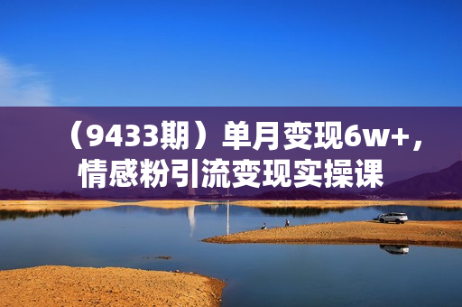 （9433期）单月变现6w+，情感粉引流变现实操课