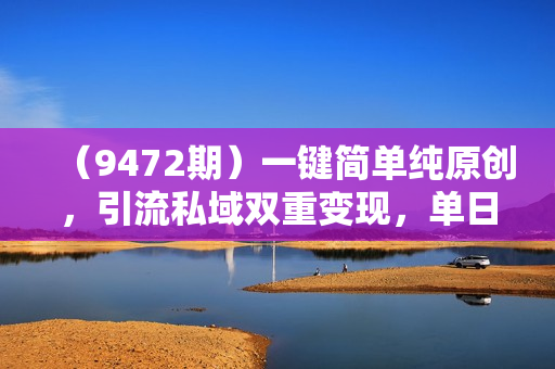 （9472期）一键简单纯原创，引流私域双重变现，单日收益300+（教程+素材）