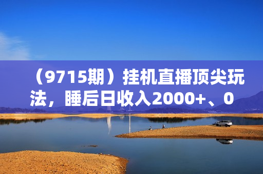 （9715期）挂机直播顶尖玩法，睡后日收入2000+、0成本，视频教学