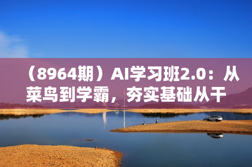 （8964期）AI学习班2.0：从菜鸟到学霸，夯实基础从干货到硬货，重在应用（17节课）