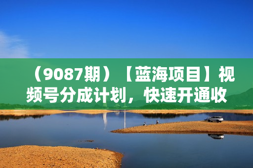 （9087期）【蓝海项目】视频号分成计划，快速开通收益，单天爆单8000+，送玩法教程