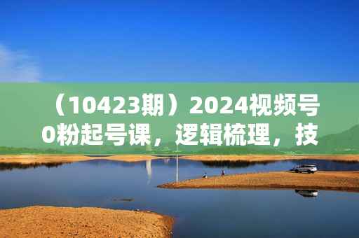 （10423期）2024视频号 0粉起号课，逻辑梳理，技能提升，完整版