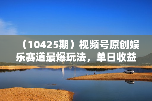 （10425期）视频号原创娱乐赛道最爆玩法，单日收益无上限，视频制作简单，小白也能