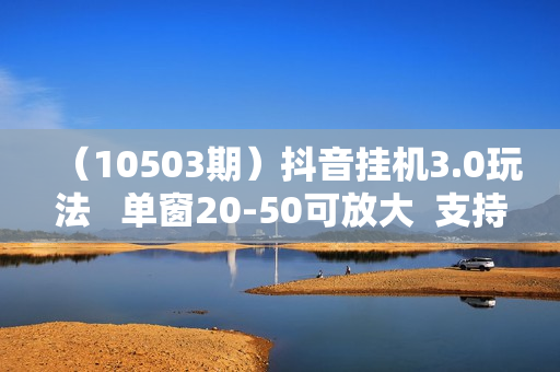 （10503期）抖音挂机3.0玩法   单窗20-50可放大  支持电脑版本和模拟器（附无限注