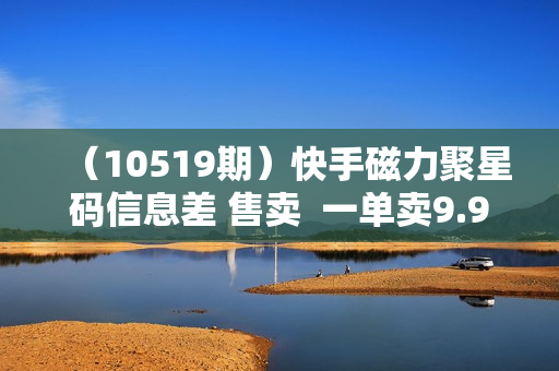（10519期）快手磁力聚星码信息差 售卖  一单卖9.9  一天也轻松300+ 新手小白无脑操作