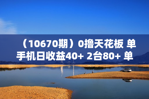 （10670期）0撸天花板 单手机日收益40+ 2台80+ 单人可操作10台 做了就有 长期稳定