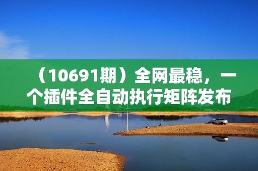 （10691期）全网最稳，一个插件全自动执行矩阵发布，相信我，能赚钱和会赚钱根本不