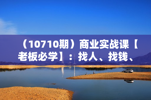 （10710期）商业实战课【老板必学】：找人、找钱、找方向（16节课）