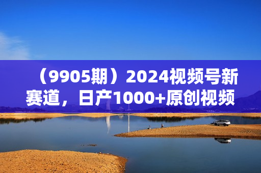 （9905期）2024视频号新赛道，日产1000+原创视频，轻松实现日入3000+