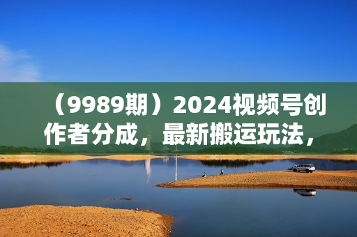 （9989期）2024视频号创作者分成，最新搬运玩法，一次制作100条纯原创视频，日入1000+