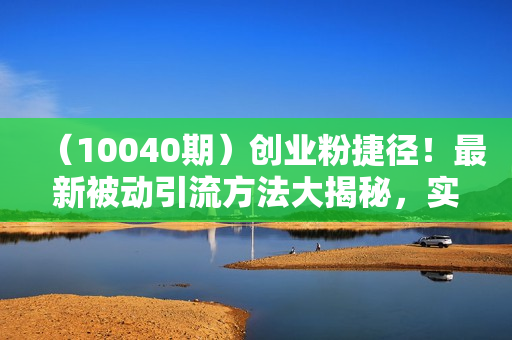 （10040期）创业粉捷径！最新被动引流方法大揭秘，实现每日100+精准引流