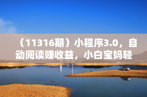 （11316期）小程序3.0，自动阅读赚收益，小白宝妈轻松操作，有手就行，每天一小时