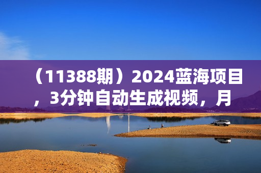 （11388期）2024蓝海项目，3分钟自动生成视频，月入过万