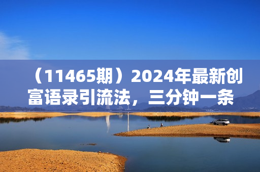 （11465期）2024年最新创富语录引流法，三分钟一条作品可矩阵放大操作，日引流500