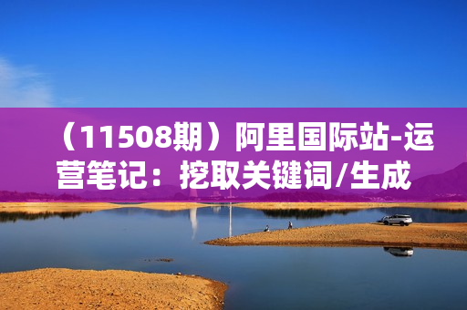 （11508期）阿里国际站-运营笔记：挖取关键词/生成标题/设计图片/制作视频/56节课