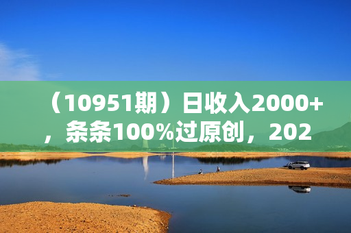 （10951期）日收入2000+，条条100%过原创，2024下半年最香风口赛道，小白轻松上手