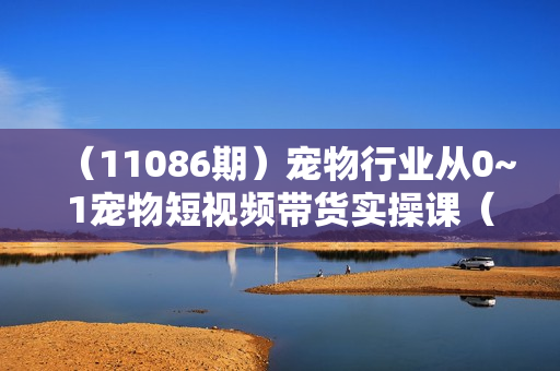 （11086期）宠物行业从0~1宠物短视频带货实操课（23节课）