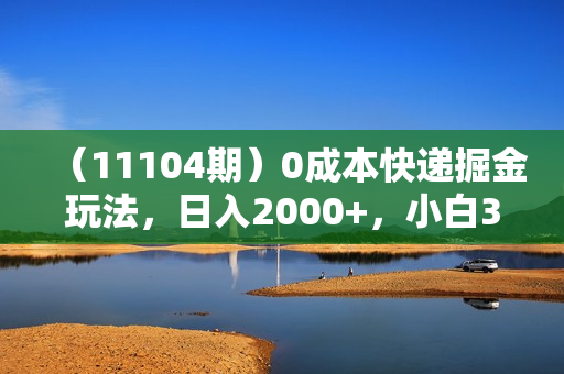 （11104期）0成本快递掘金玩法，日入2000+，小白30分钟上手，收益嘎嘎猛！