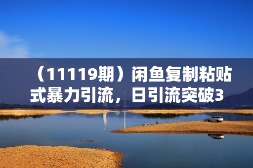 （11119期）闲鱼复制粘贴式暴力引流，日引流突破300+，颠覆以往垃圾玩法，简单好用