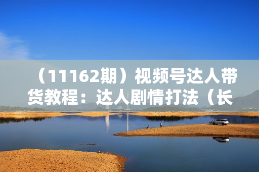 （11162期）视频号达人带货教程：达人剧情打法（长期）+达人带货广告（短期）