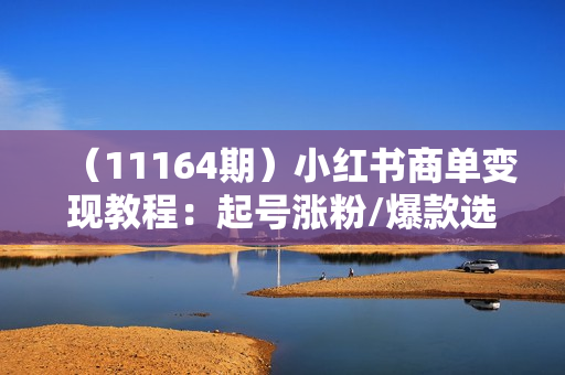 （11164期）小红书商单变现教程：起号涨粉/爆款选题/剪辑/蒲公英/好物分享/各种玩法