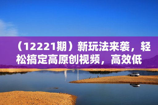（12221期）新玩法来袭，轻松搞定高原创视频，高效低压日赚500+！