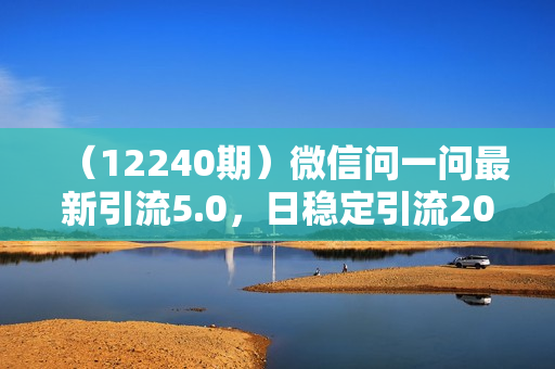 （12240期）微信问一问最新引流5.0，日稳定引流200+创业粉，加爆微信，卷死同行