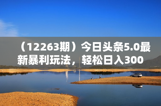 （12263期）今日头条5.0最新暴利玩法，轻松日入3000+