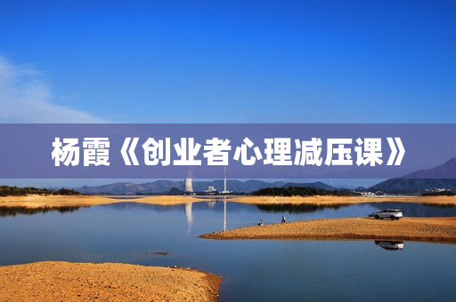 杨霞《创业者心理减压课》