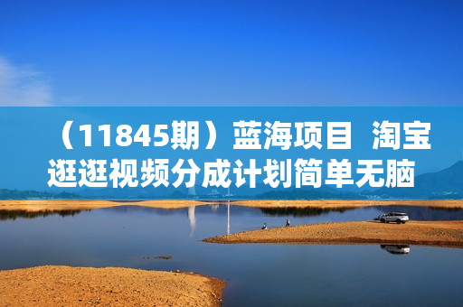 （11845期）蓝海项目  淘宝逛逛视频分成计划简单无脑搬运  每天只要几分钟小白日入