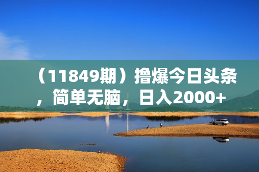 （11849期）撸爆今日头条，简单无脑，日入2000+