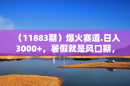 （11883期）爆火赛道.日入3000+，暑假就是风口期，闷声发财