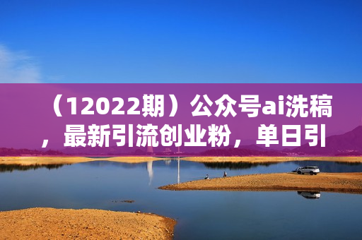 （12022期）公众号ai洗稿，最新引流创业粉，单日引流200+，日变现4000+