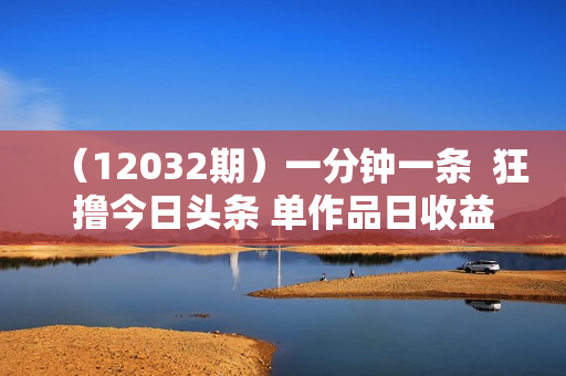 （12032期）一分钟一条  狂撸今日头条 单作品日收益300+  批量日入2000+