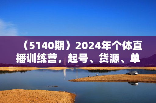 （5140期）2024年个体直播训练营，起号、货源、单品打爆、投流等玩法