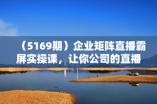 （5169期）企业矩阵直播霸屏实操课，让你公司的直播间在线上霸屏霸网